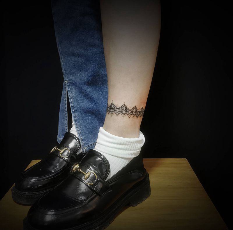 环纹身图片_腿部纹身图案