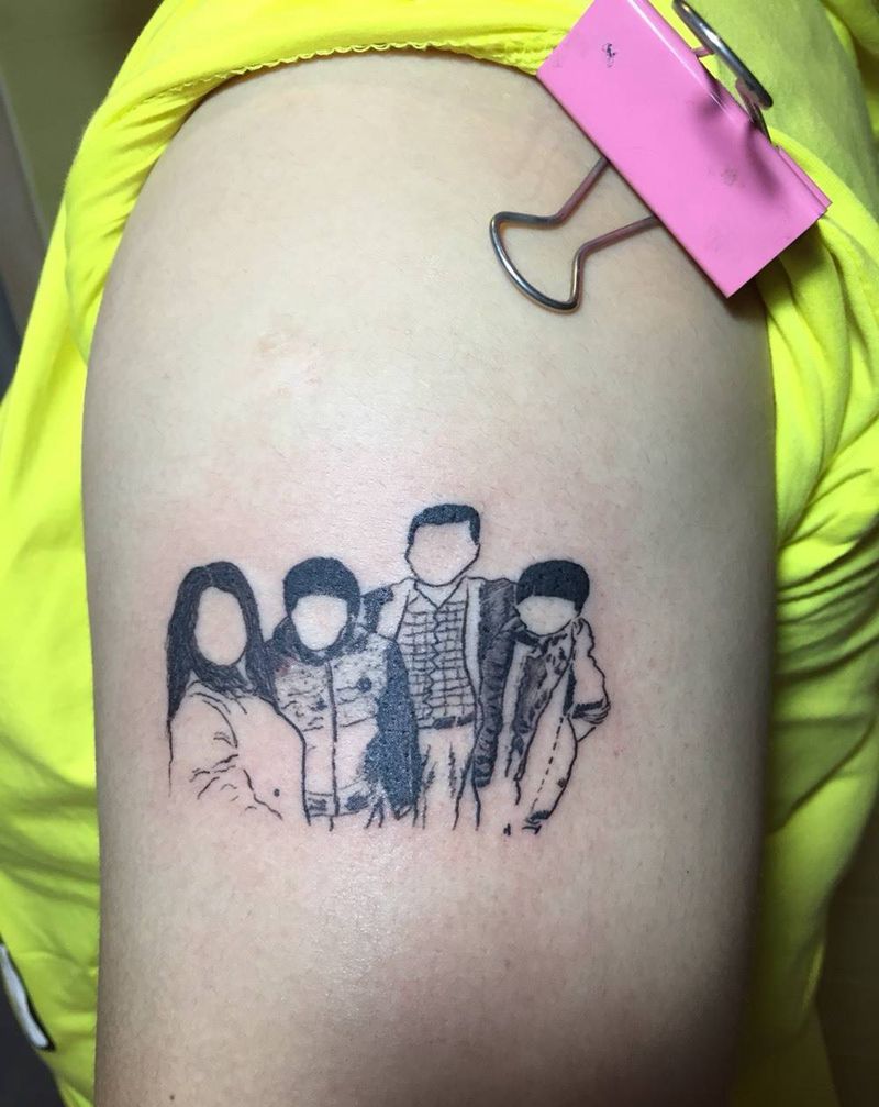 一家人纹身图片_成品手臂清新纹身图案