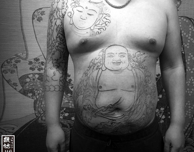 弥勒佛纹身图片