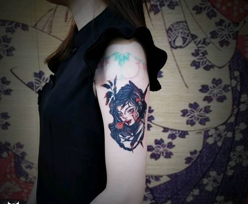 小姑娘～纹身图片_手臂纹身图案
