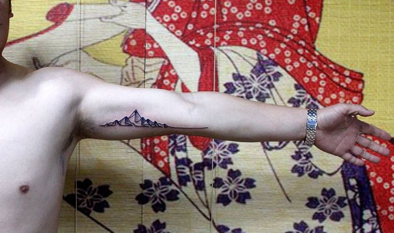 山纹身图片_成品手臂清新原创纹身图案