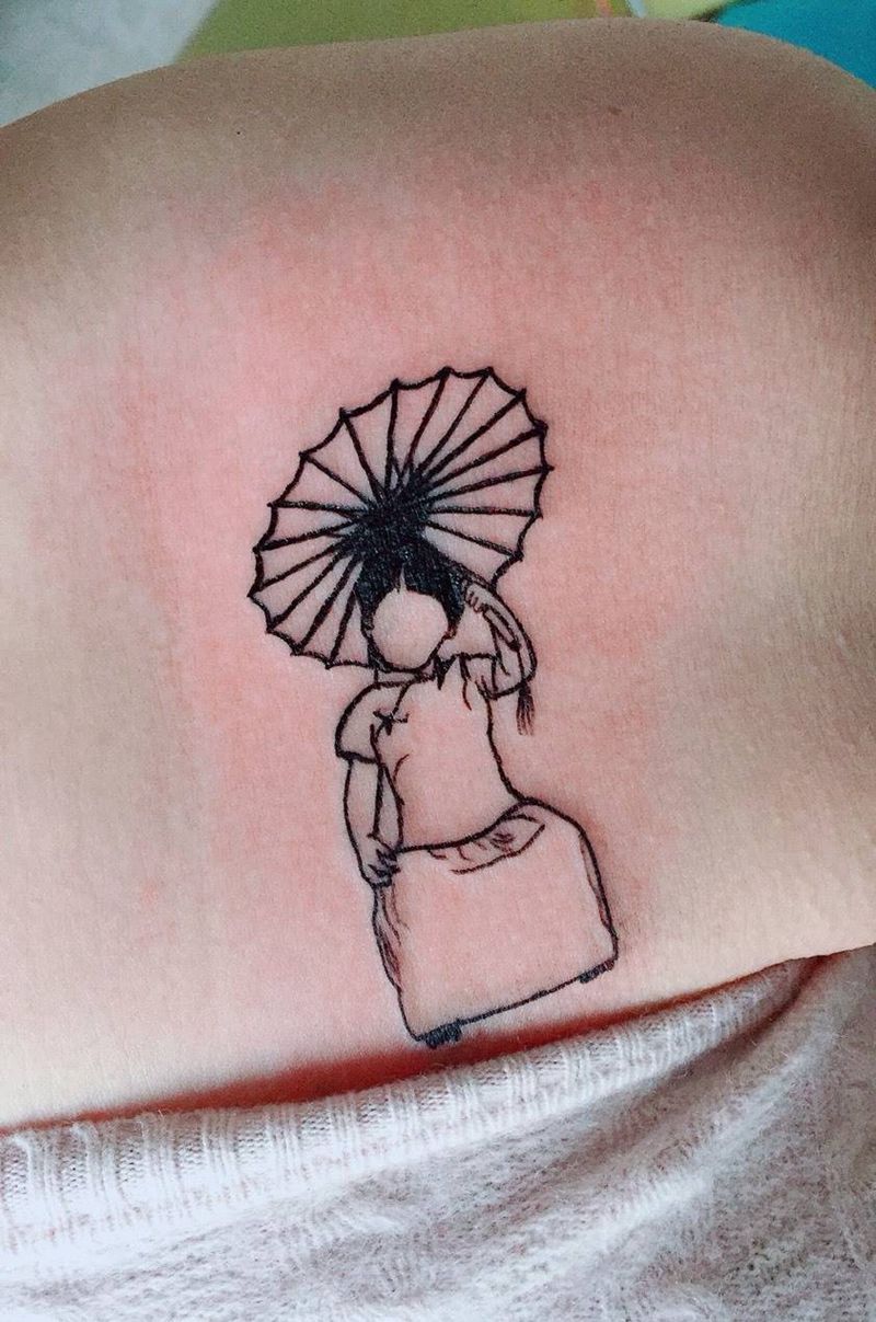 简笔画纹身图片_成品肩部清新纹身图案