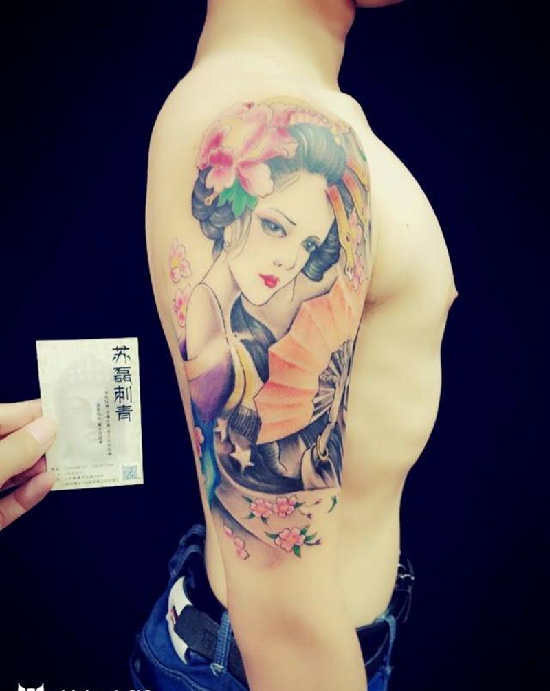 艺妓纹身图片