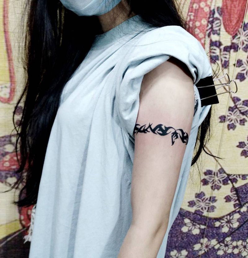 臂环纹身图片_成品手臂欧美图腾纹身图案