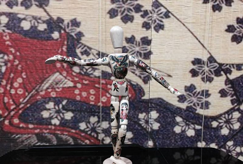 old school木人通体搞定[嘿哈]纹身图片_手稿肩部胸部腹部背部手臂腿部欧美臀部原创纹身图案