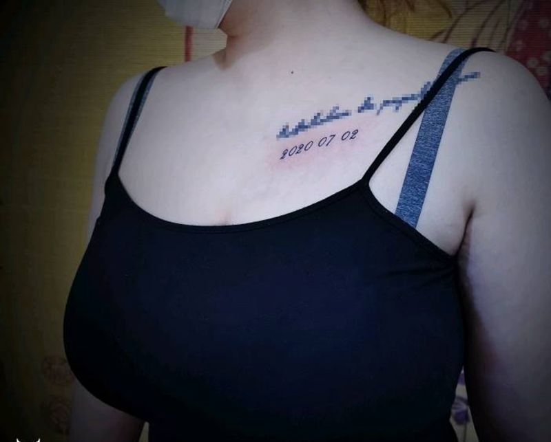 重要的一天。纹身图片_胸部肩部纹身图案