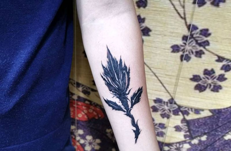 花纹身图片_手臂花纹身图案