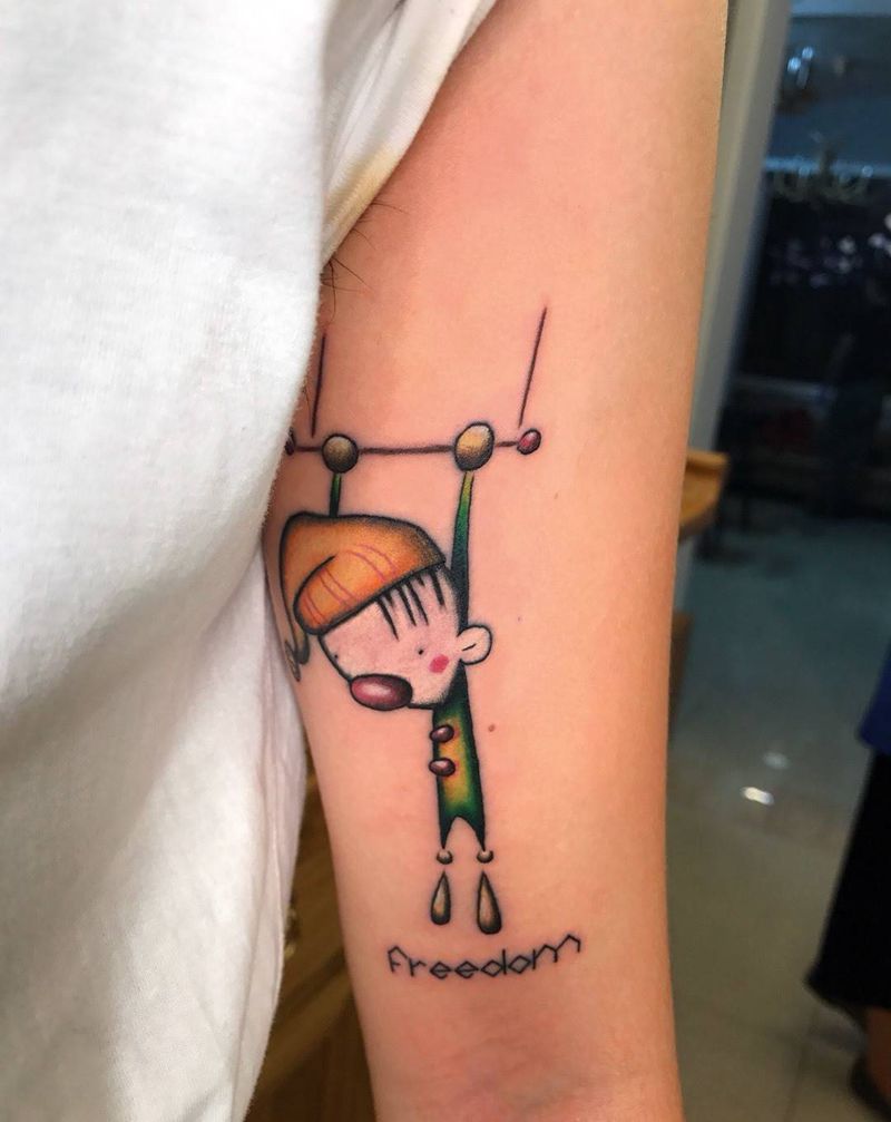 小丑纹身图片_手部手臂New School花体字小丑英文纹身图案