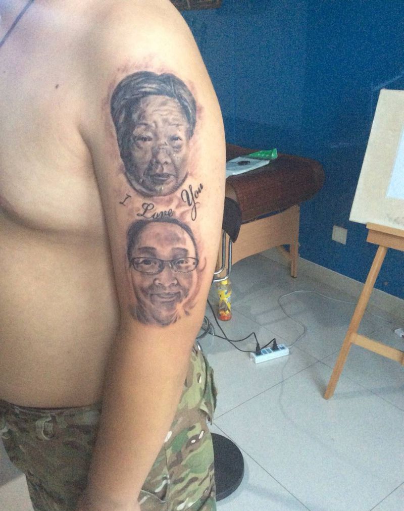 肖像纹身图片_成品手臂欧美人物纹身图案