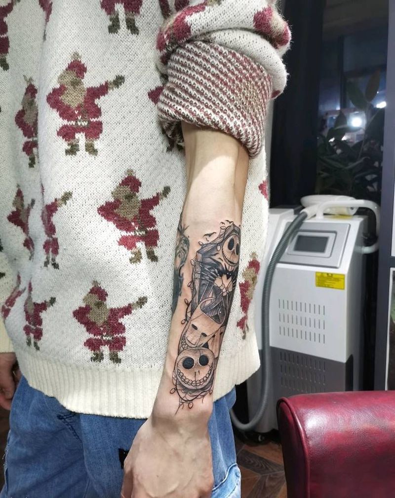 暗黑小臂纹身图片_手臂点刺纹身图案