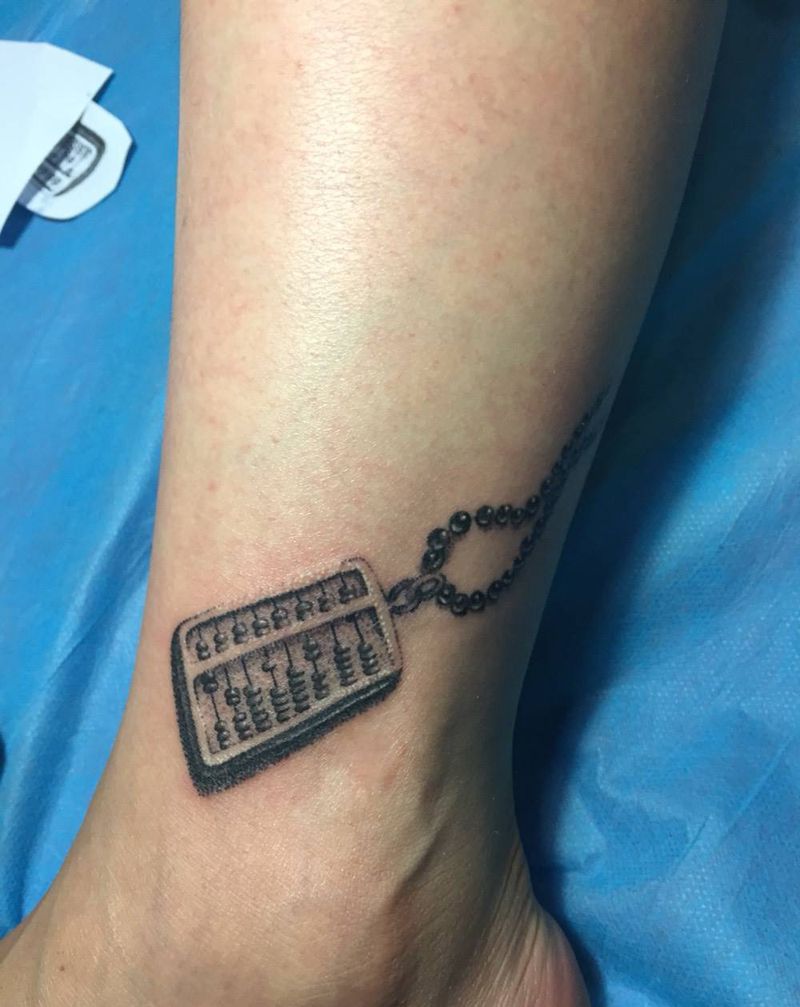 点刺，圆5完工纹身图片_成品脚部清新点刺纹身图案