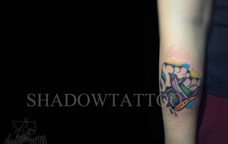 纹身机器。纹身图片_成品手臂欧美静物纹身图案