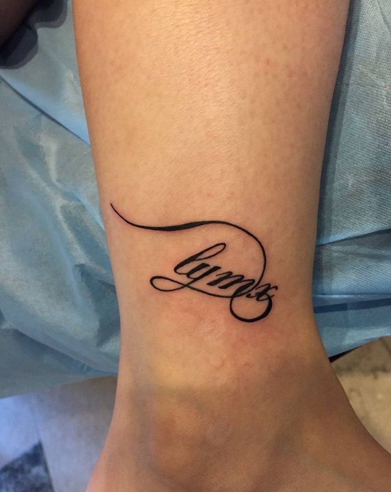 小清新纹身图片_成品腿部清新字符纹身图案