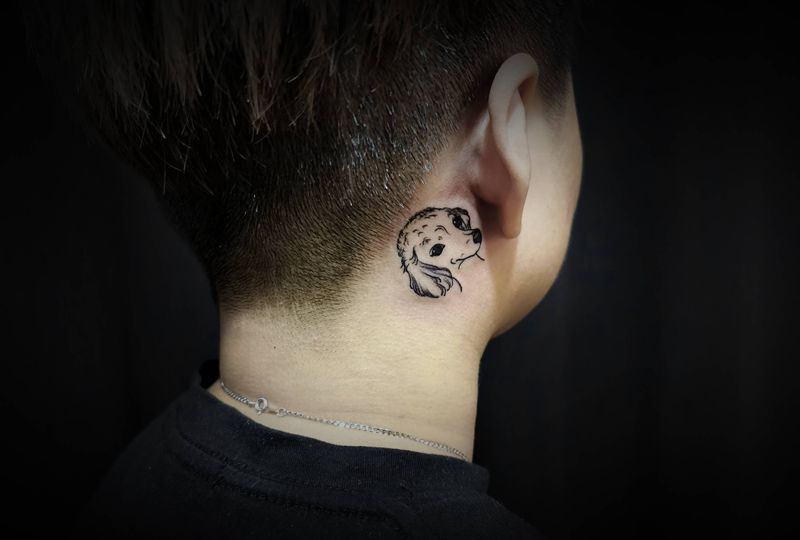 客人的“土拨鼠”纹身图片_肩部纹身图案