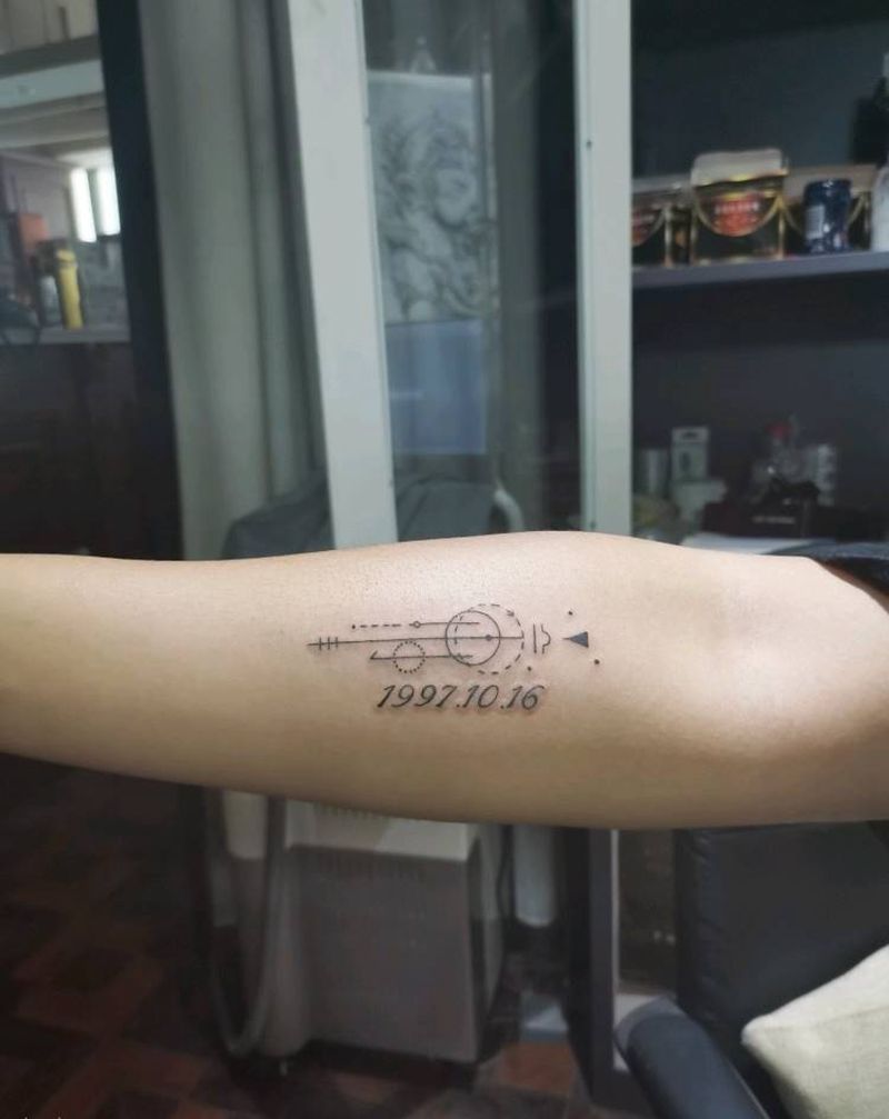 天秤座♎️纹身图片_手臂几何纹身图案