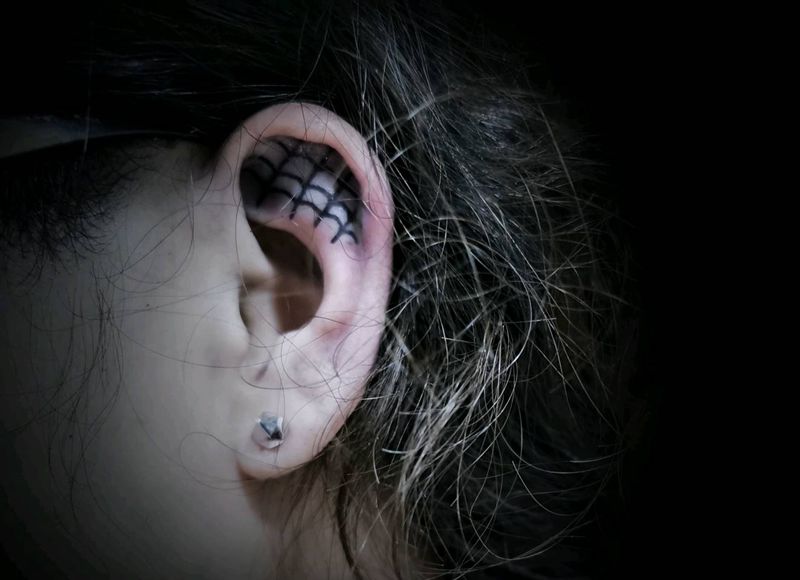 听着呢。纹身图片_蜘蛛网纹身图案