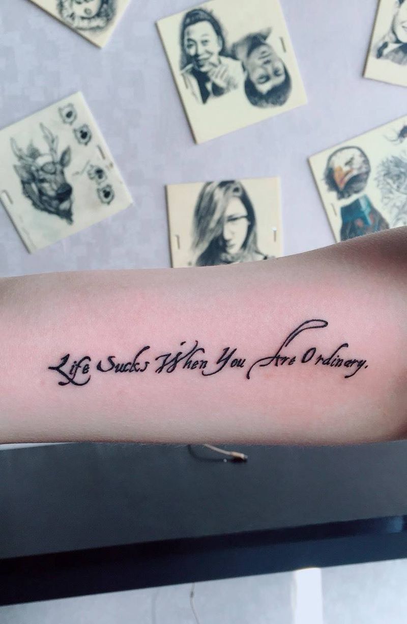 小清新纹身图片_成品手臂清新字符纹身图案