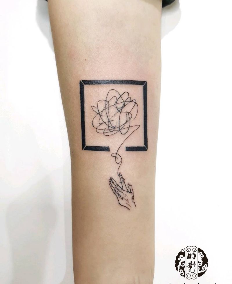 席勒纹身图片_手臂几何纹身图案