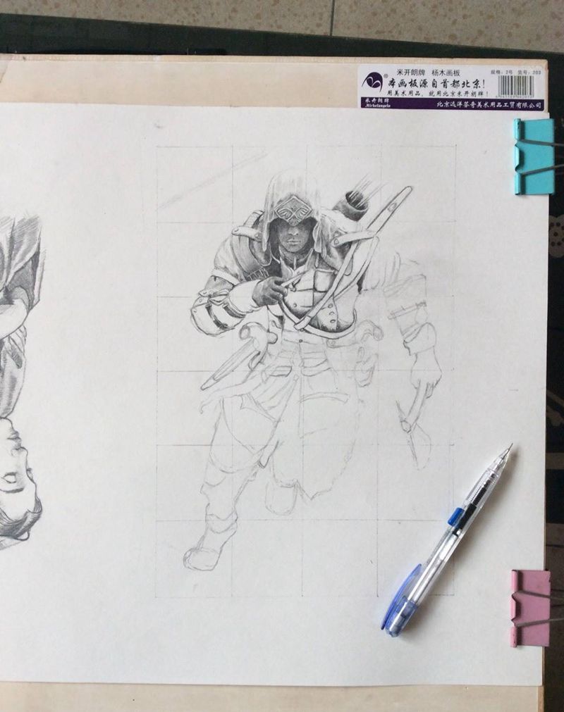 刺客信条纹身图片_欧美人物插画纹身图案