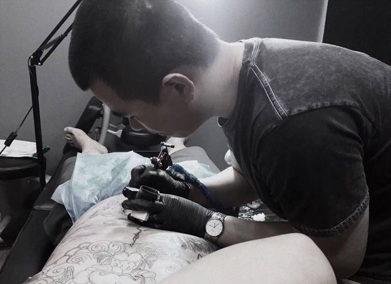 通体起步纹身图片_成品胸部腹部传统鬼神纹身图案