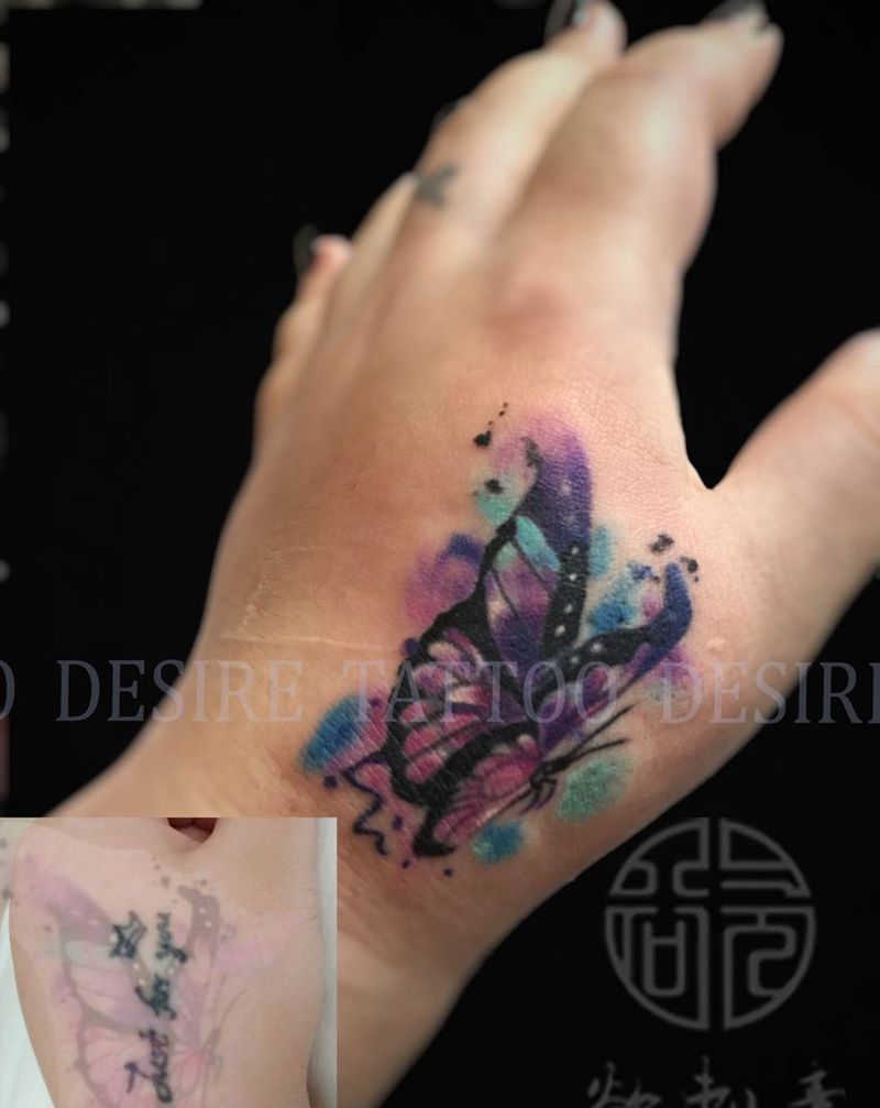 遮盖纹身图片_成品手部清新纹身图案