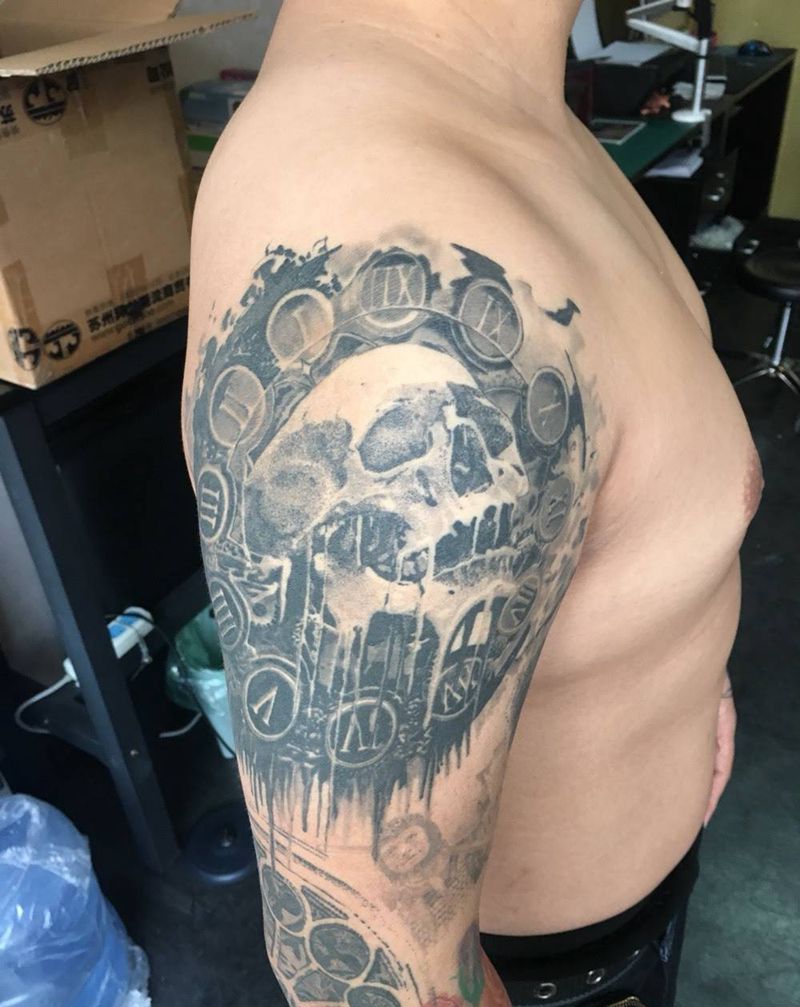 一生所爱纹身图片_成品手臂欧美点刺纹身图案