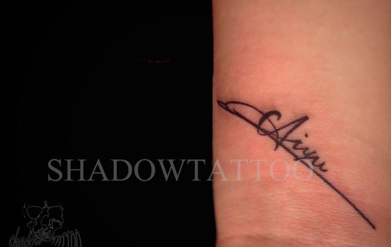 纯色英文字体纹身图片_成品清新字符纹身图案