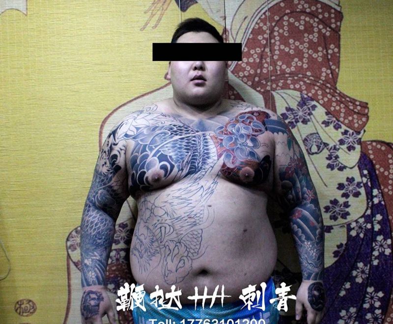 通体未完成纹身图片_胸部腹部腰部背部臀部手部腿部手臂肩部动物纹身图案