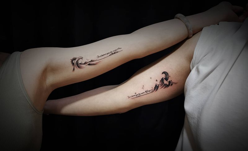 海•山纹身图片_手臂纹身图案