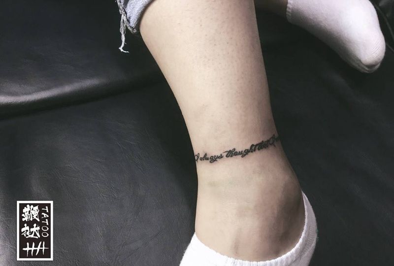 英文脚环纹身图片