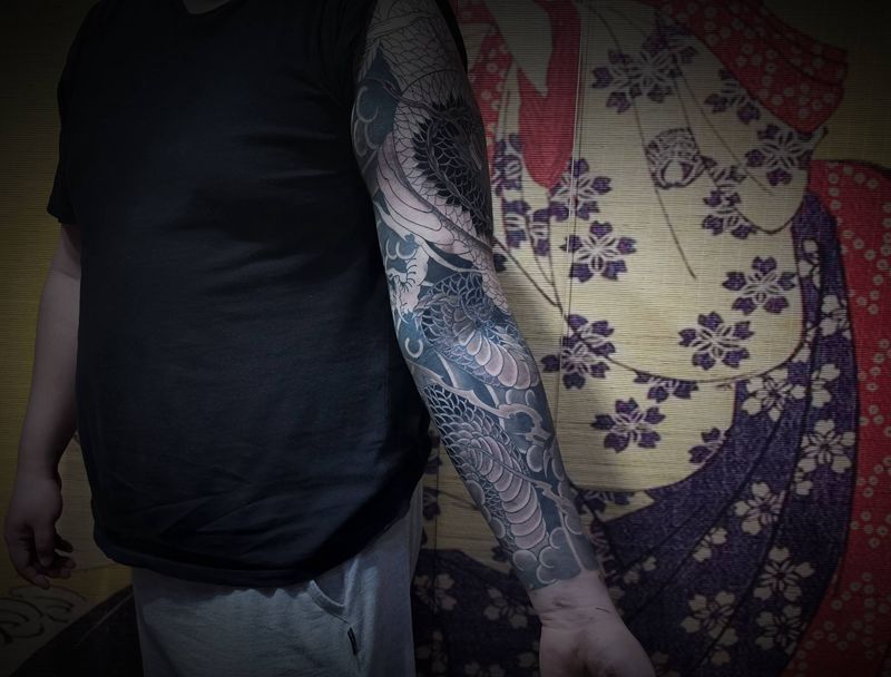 进度3/5纹身图片_手臂老传统纹身图案