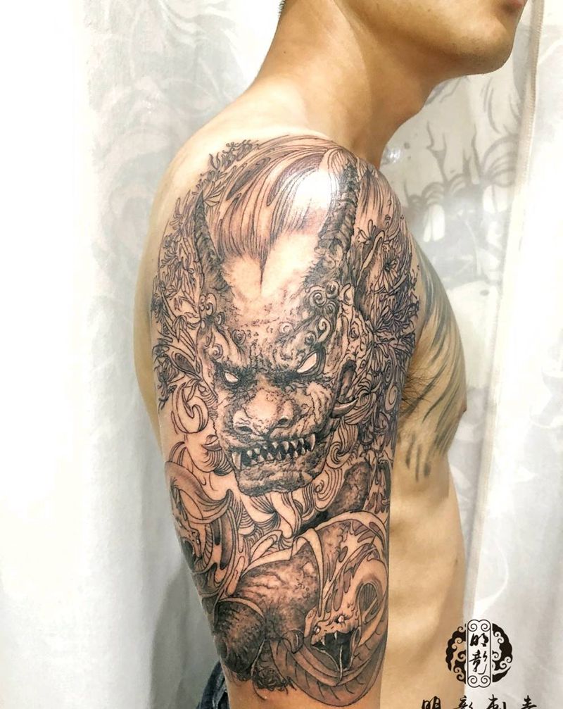 兽纹身图片_手臂纹身图案