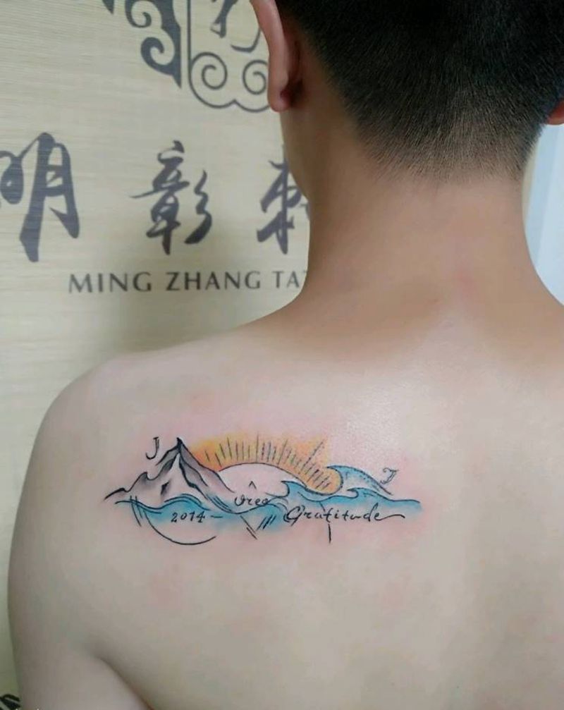 父爱纹身图片_肩部新传统纹身图案