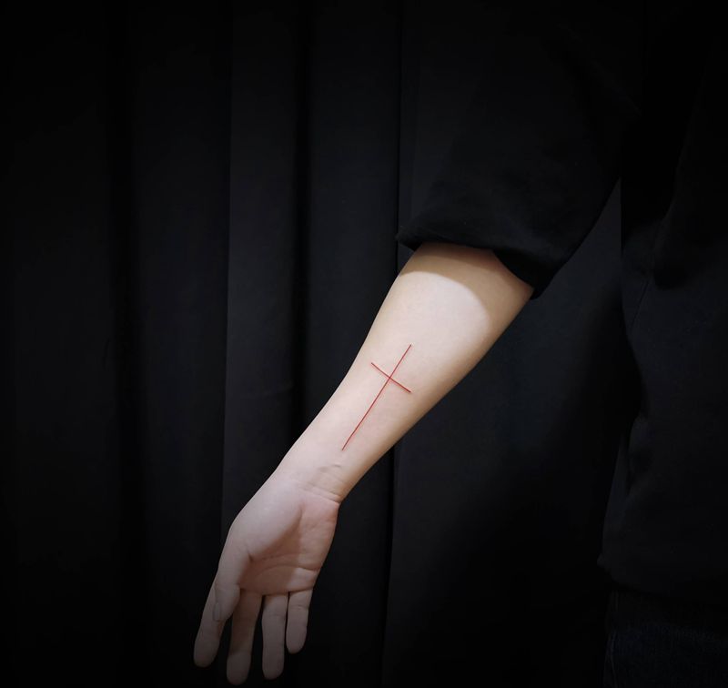 十纹身图片_手臂几何纹身图案