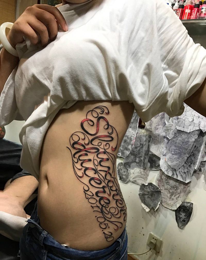 520我们都是这么过的纹身图片_成品腰部臀部腹部欧美清新字符原创纹身图案