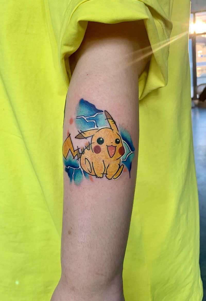 皮卡丘纹身图片_动漫纹身图案