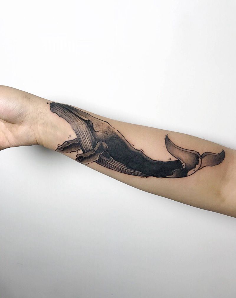 鲲纹身图片_手臂纹身图案