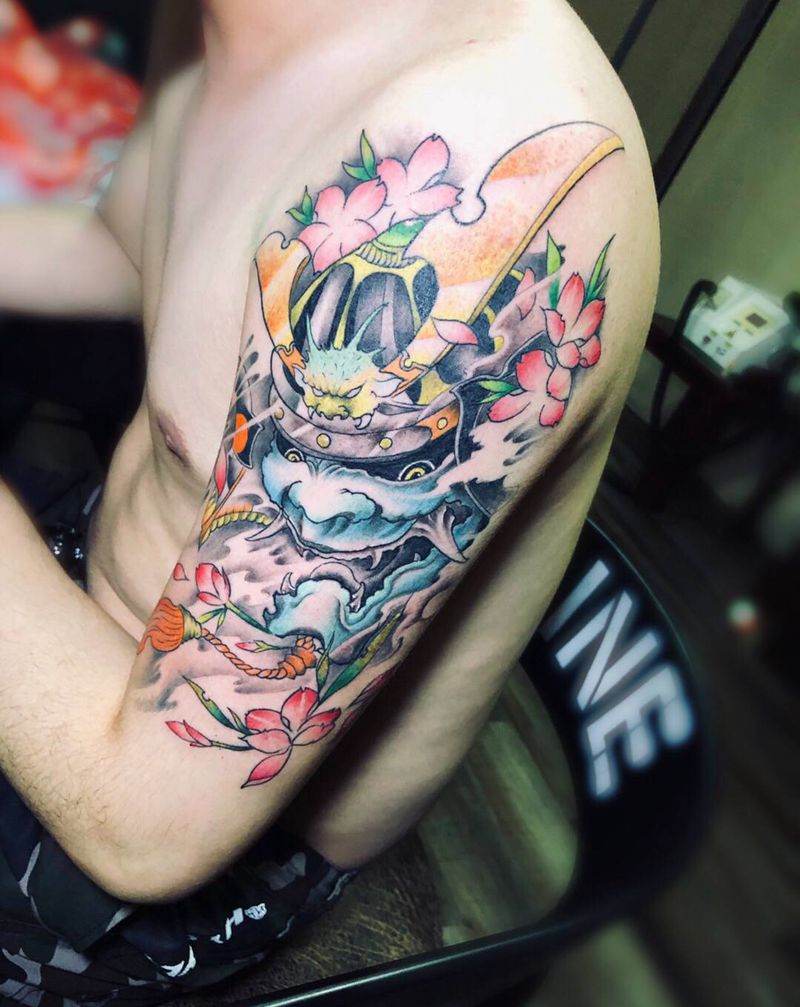 班若纹身图片_手臂新传统纹身图案