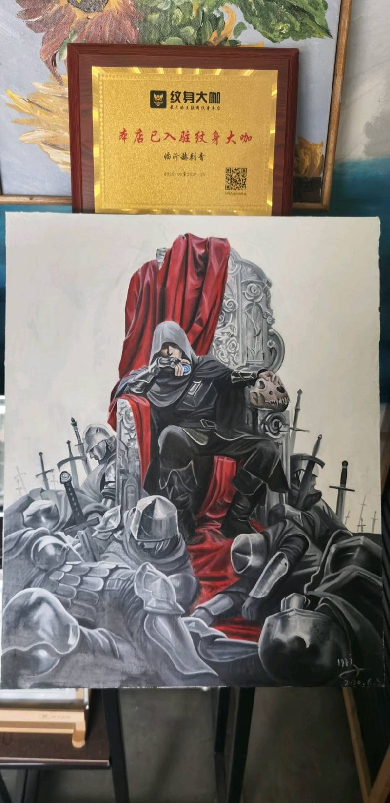 刺客信条纹身图片_背部纹身图案