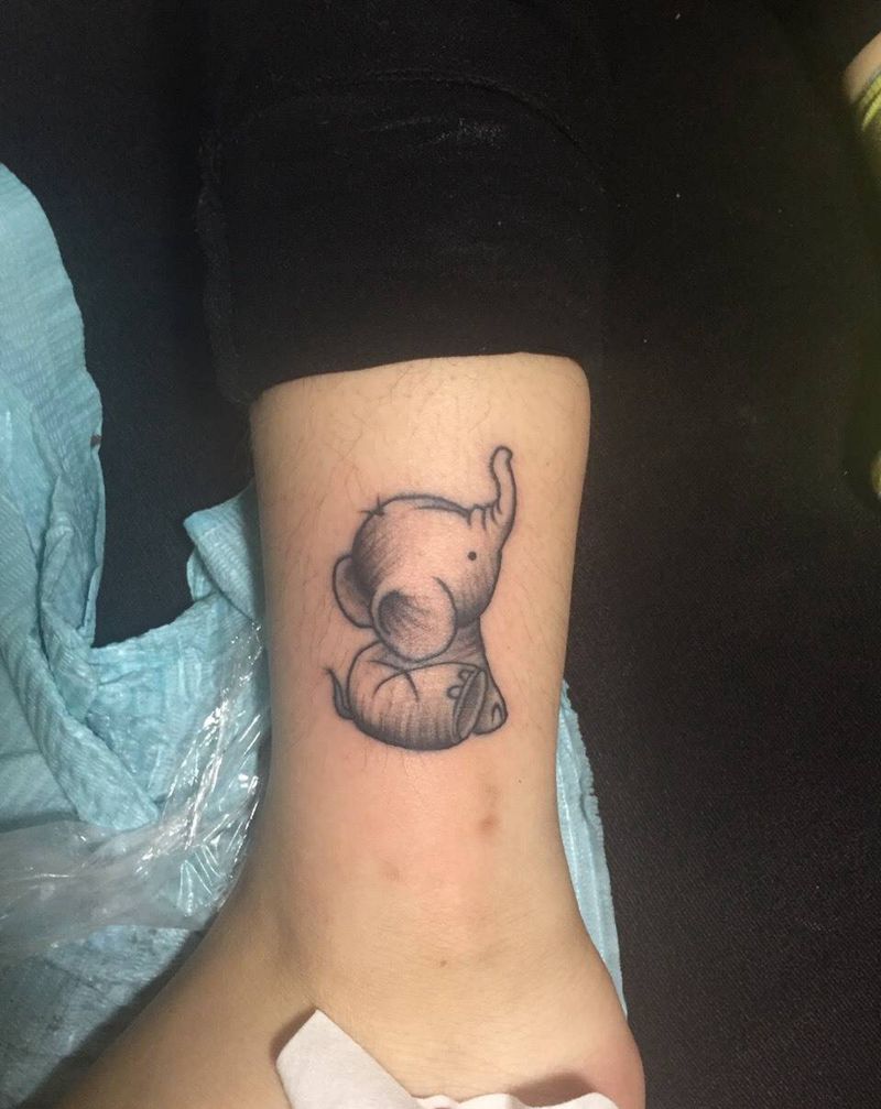 萌萌的，小象纹身图片