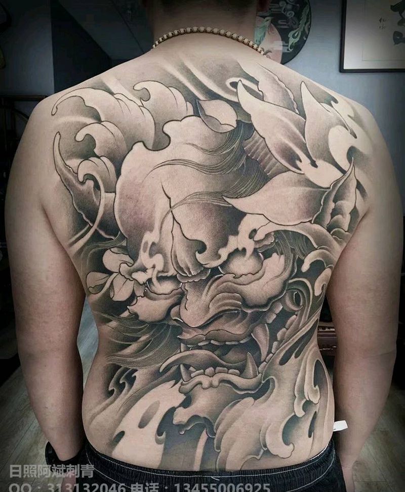 般若纹身图片_背部传统人物鬼神成品纹身图案