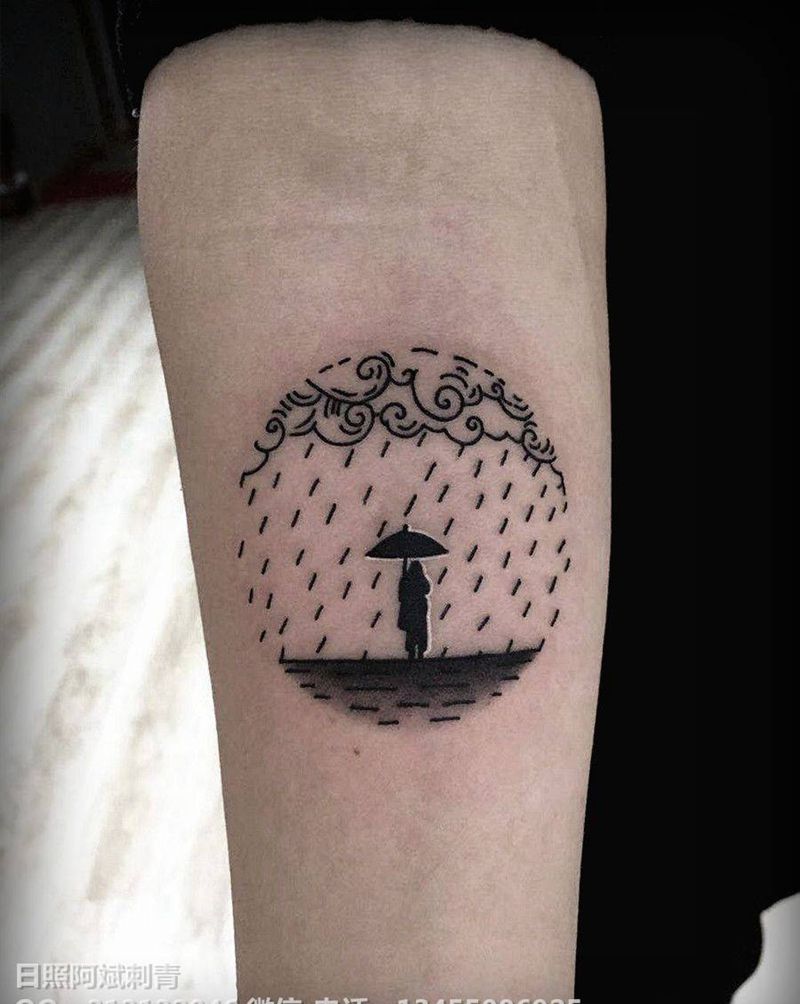 背影纹身图片_手臂新传统小清新纹身图案