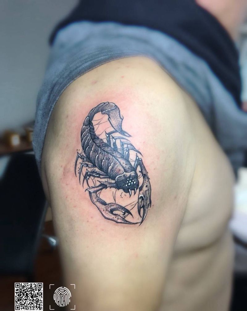 点刺蝎子纹身图片