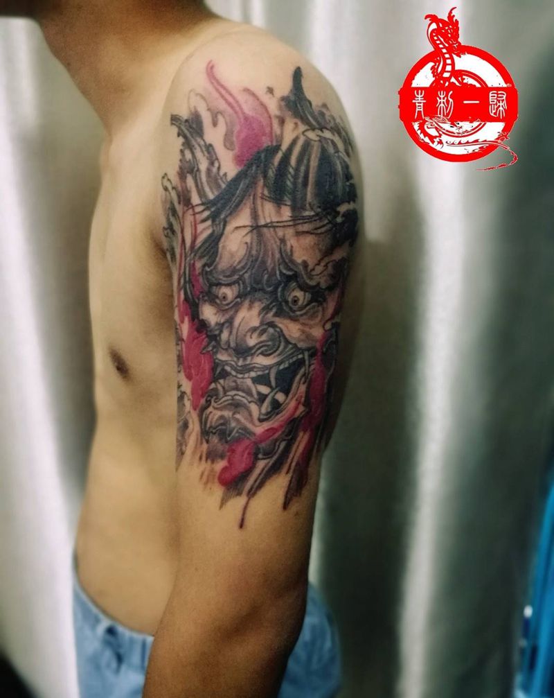 般若纹身图片_肩部般若纹身图案