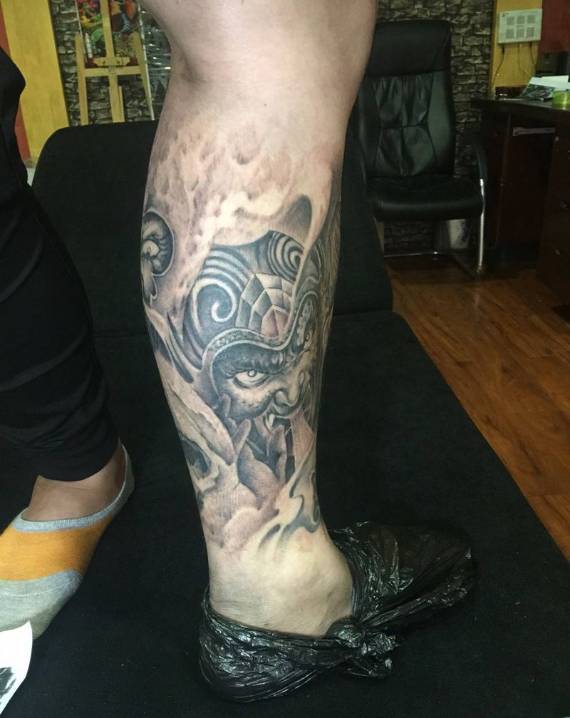 哼哈，大将纹身图片