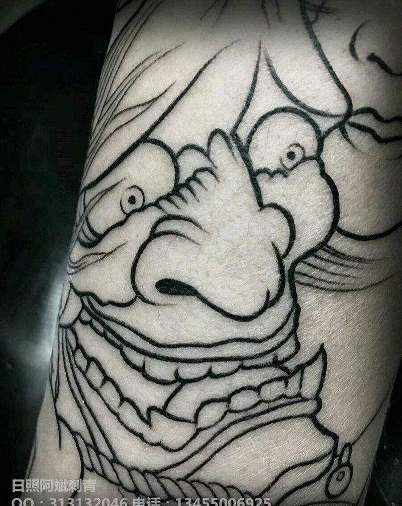 艺妓纹身图片_手臂传统人物鬼神成品纹身图案