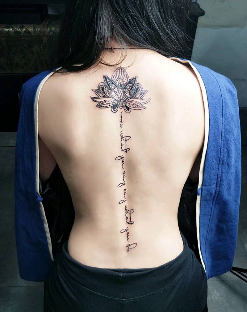 言出必行纹身图片_背部图腾纹身图案