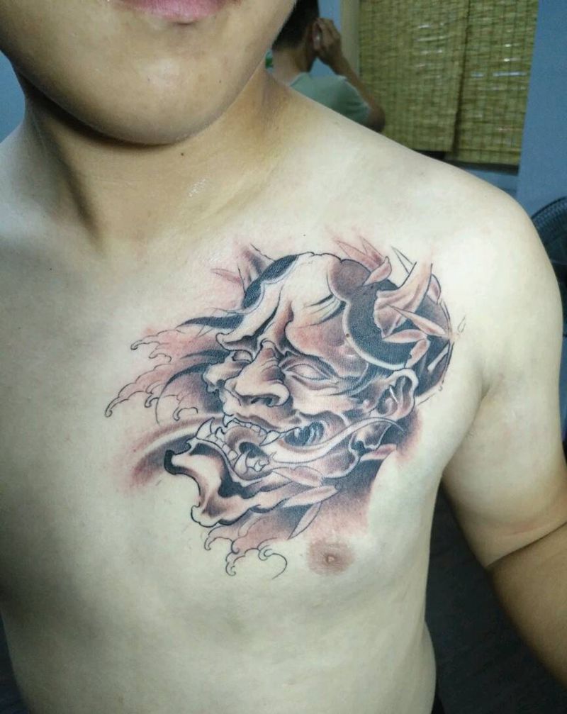 胸口般若纹身图片