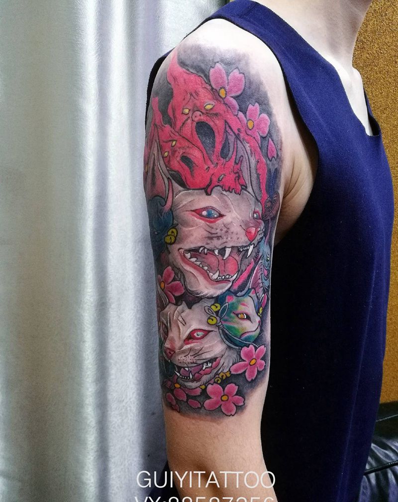 斯芬克斯猫纹身图片_手臂纹身图案