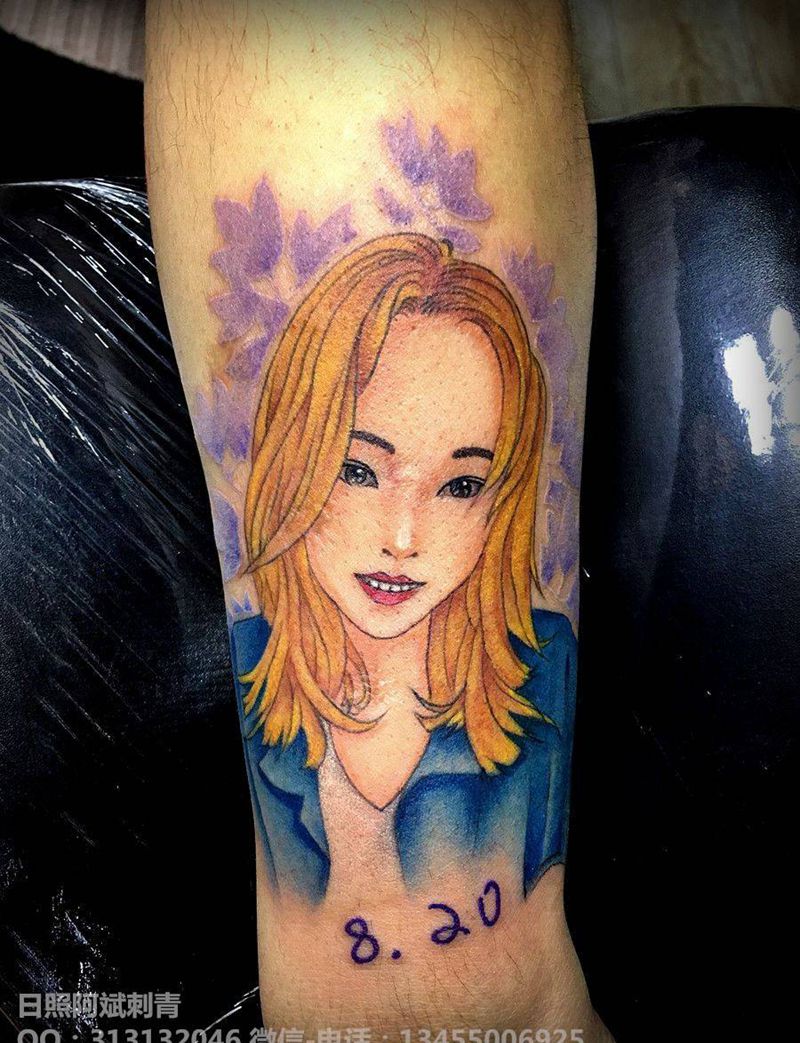 卡通头像纹身图片_手臂Old SchoolNew School纹身图案